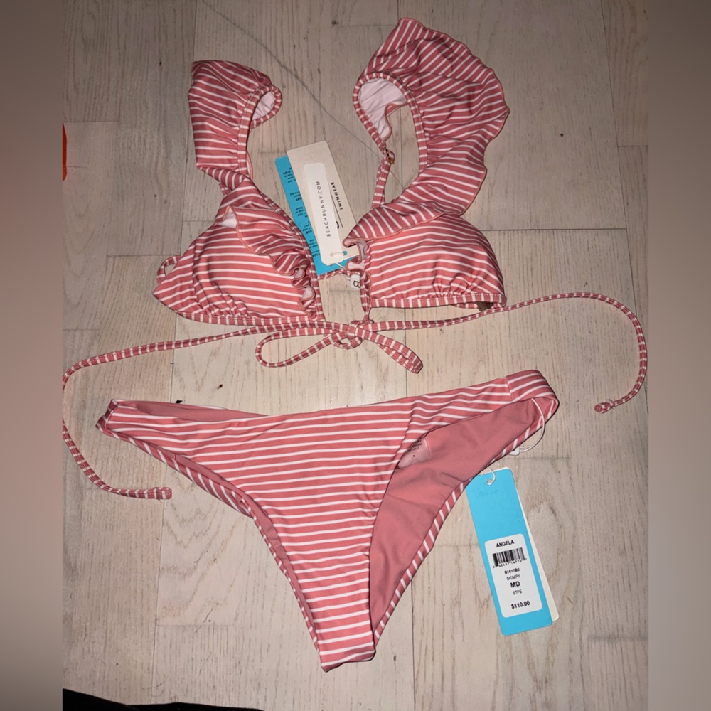 Beach Bunny Pink Striped Bikini